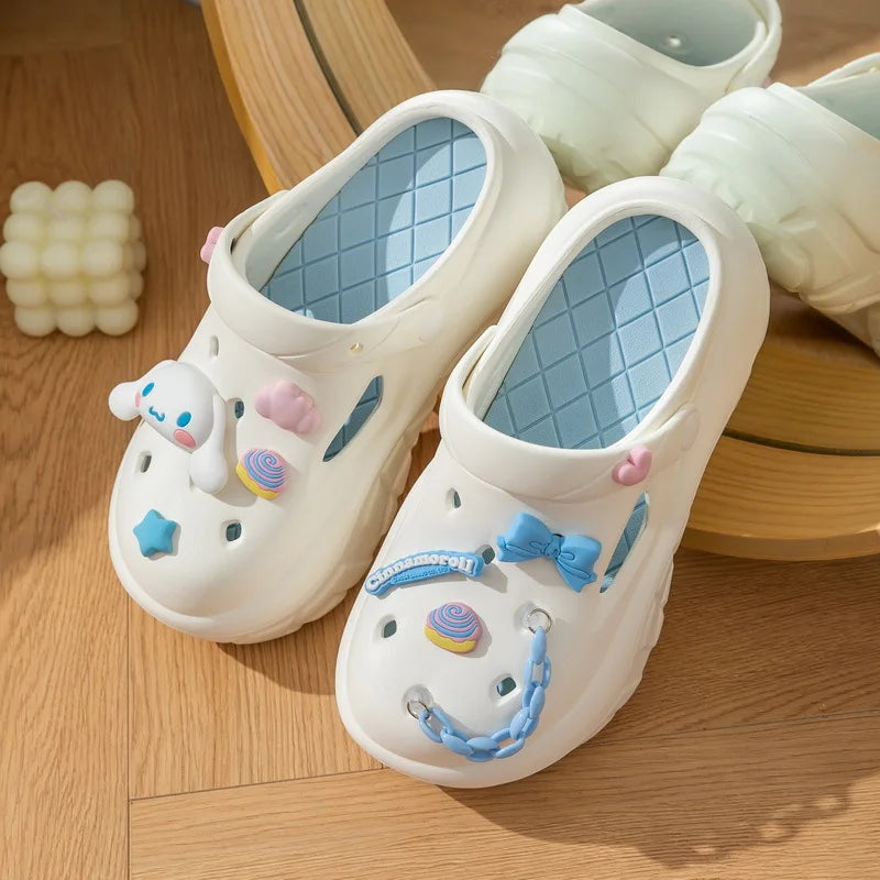 MINISO Sanrio HelloKitty Cinnamoroll Pochacco Kuromi Elevated anti slip slippers Summer Cute Cartoon EVA Slippers gift