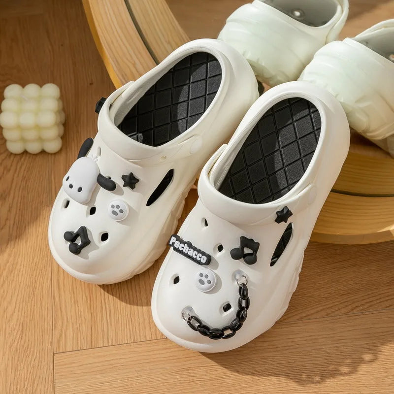 MINISO Sanrio HelloKitty Cinnamoroll Pochacco Kuromi Elevated anti slip slippers Summer Cute Cartoon EVA Slippers gift