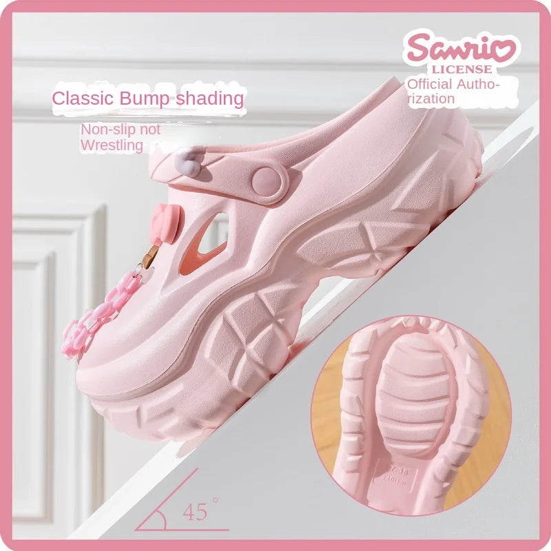 MINISO Sanrio HelloKitty Cinnamoroll Pochacco Kuromi Elevated anti slip slippers Summer Cute Cartoon EVA Slippers gift
