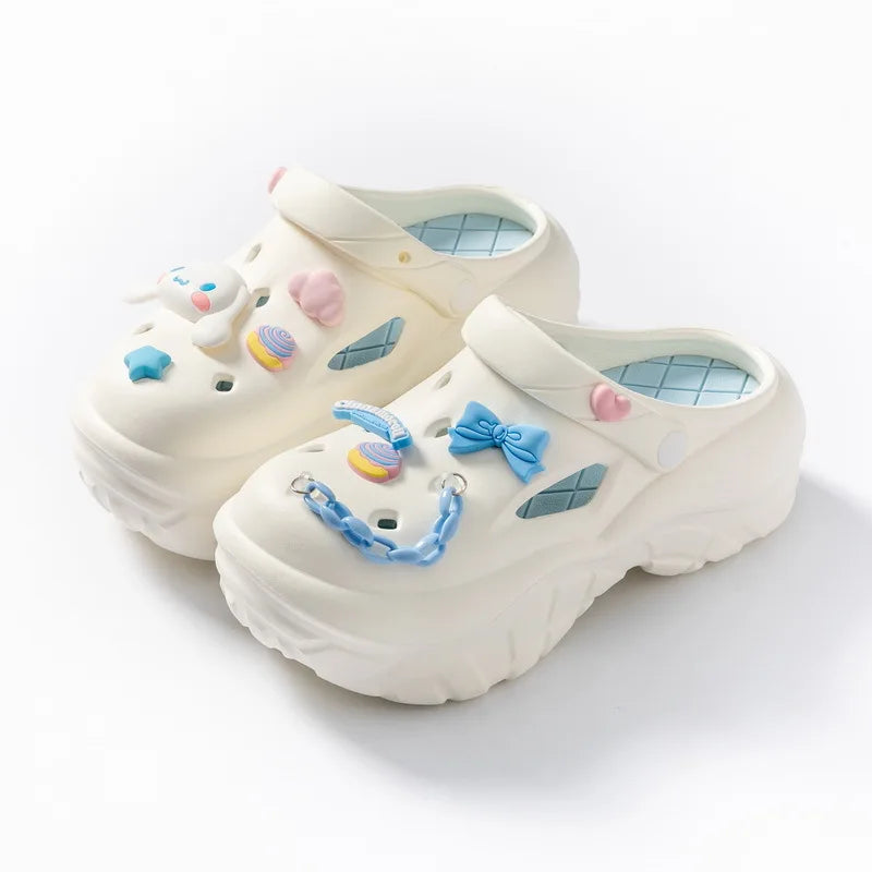 MINISO Sanrio HelloKitty Cinnamoroll Pochacco Kuromi Elevated anti slip slippers Summer Cute Cartoon EVA Slippers gift